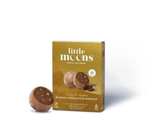 [ART0309] Little Moons Chocolat Belge et Noisette 6x32g 192g
