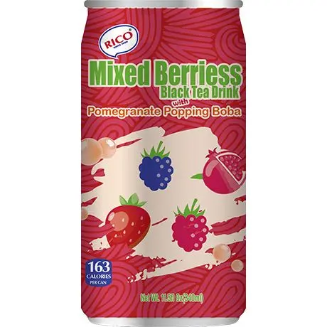[ART0895] RICO Mixed Berries Black Tea with Pomegranate Popping Boba 340ml