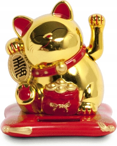 Chat doré solaire 10,5cm