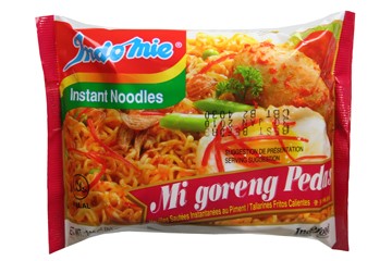 Indomie Mi Goreng Instant Stir Fry Noodles  Halal Certified  Hot & Spicy/Pedas Flavor  2.8 OZ